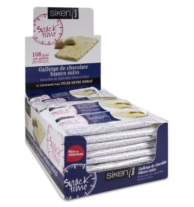 Siken Snack Galleta Chocolate Blanco 22g Caja 32 Unidades