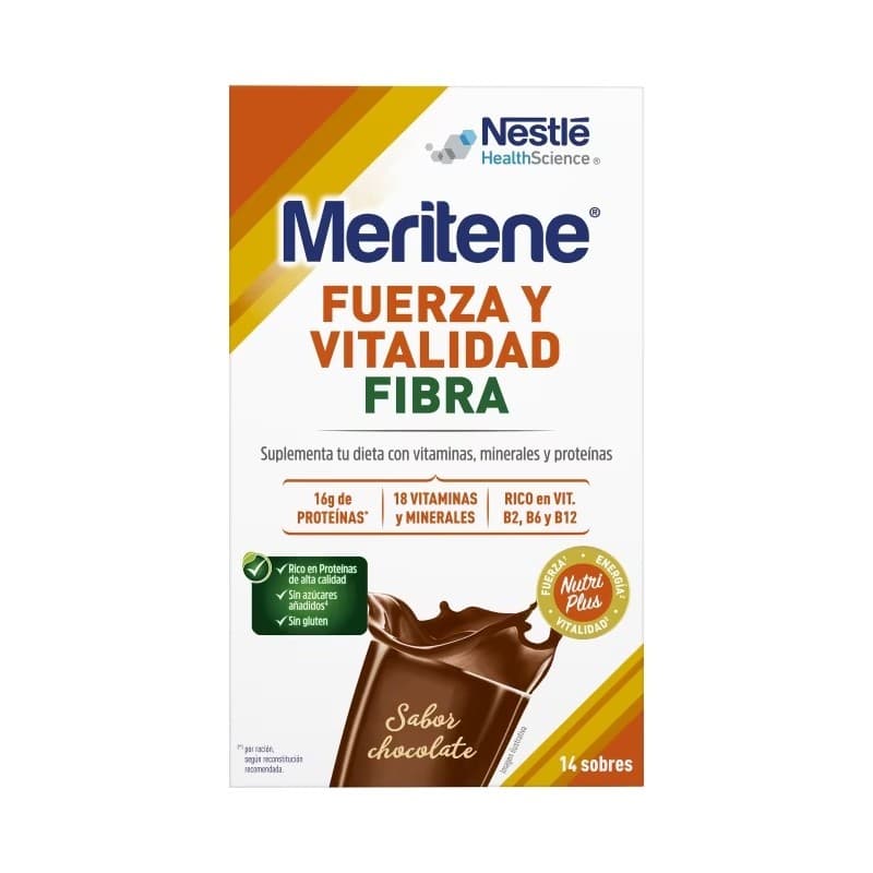 Meritene Fuerza y Vitalidad Chocolate Fibra 14 sobres