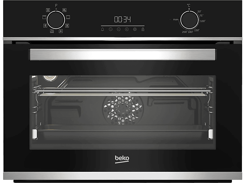 Horno compacto - Beko BBCM13300XC, Multifunción, Parcialmente catalítico, 48 l, 59.4 cm, Integrable, Negro - Image 1