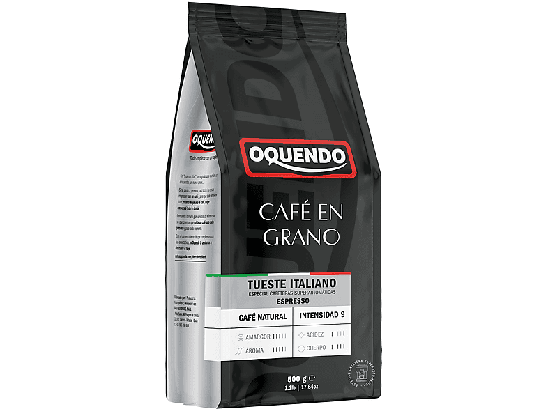 Café en grano - Oquendo Espresso Natural, Tueste italiano, 500 gr - Image 1