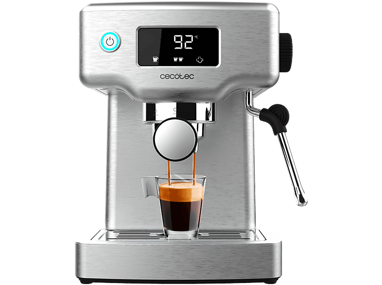 Cafetera express - Cecotec Power Espresso 20 Barista Compact, 20 bar, 1465 W, 1.8 l, 2 tazas, Pantalla digital, Compacta, Silver - Image 1