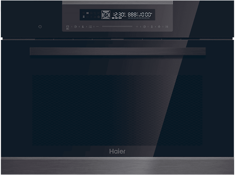 Horno compacto - Haier Full Touch Series 4 HWO45CO4P7B, Multifunción, Pirolítico y por agua, 50 l, Función Pizza, 13 funciones, 60 cm, Negro - Image 1