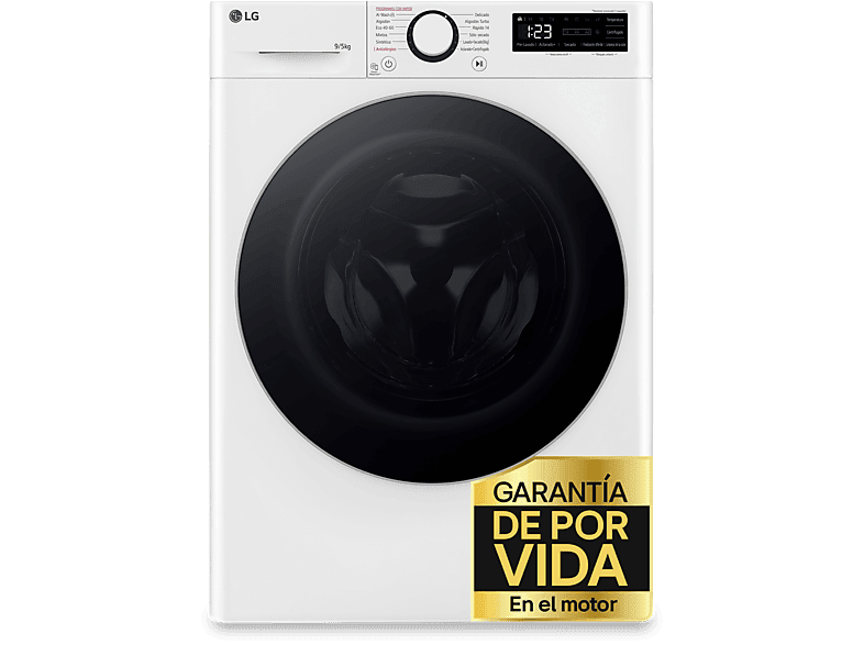 Lavadora secadora - LG F2DR5S09A1W, 9 kg+5 kg, 1200 rpm, 12 programas, Blanco - Image 1