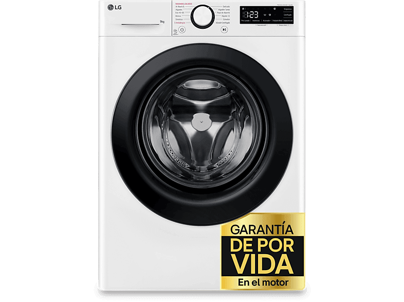Lavadora carga frontal - LG F4WR5009A6W, Serie 500, 9kg, 1400rpm, 12 programas, AI Direct Drive™, vapor Steam™, Blanco - Image 1