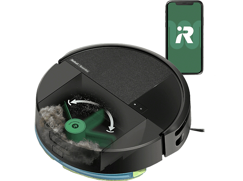 Robot friegasuelos - iRobot Roomba® 205 Combo DustCompactor, 1820 ml, 12.8V, Autonomía 3h, Negro - Image 1