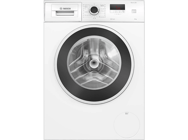 Lavadora carga frontal - Bosch WGE03200ES,Serie 2, 8 kg, 1.200 rpm, 13 programas, Higiene Plus, Motor EcoSilence, Blanco - Image 1