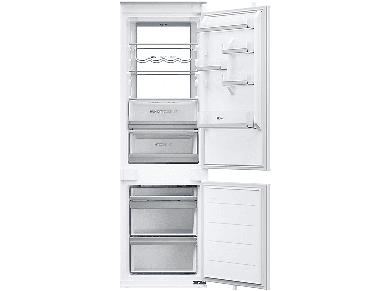 Frigorífico combi integrable - Haier ID Series HBW7518C, No Frost, 177,2 cm, 268 l, My Zone, Daylight, Blanco - Image 1
