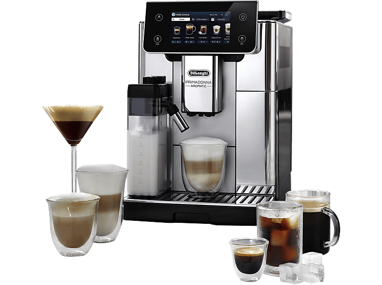 DELONGHI Primadonna Aromatic ECAM630.55.SSM - über 35 heiße und kalte Rezepte, Cold Brew, 4 Profile, Kaffeevollautomat Edelstahl gebürstet glänzend - Image 1