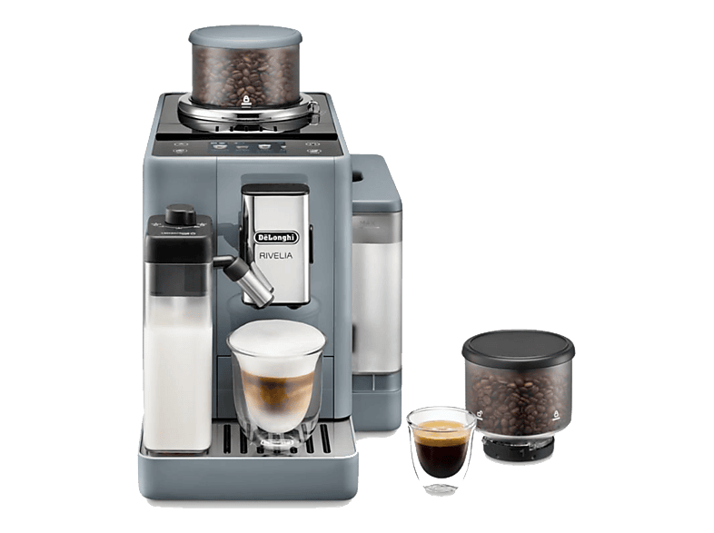 Cafetera superautomática - De'Longhi Rivelia EXAM440.55.G, 1450W, 19 bar, Molinillo integrado, LatteCremaHot, Depósito leche, Táctil, 16 recetas, Gris - Image 1