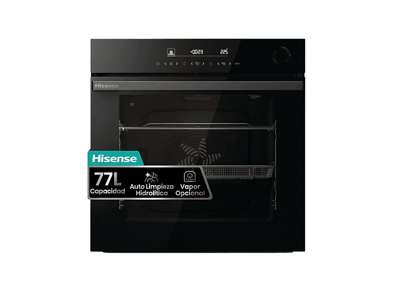 Horno - Hisense BSA66346ADBGWIFI, Multifunción, Hidrolítico, 77 l, 59.5 cm, WiFi, Doble Grill, Air Fry, Negro - Image 1