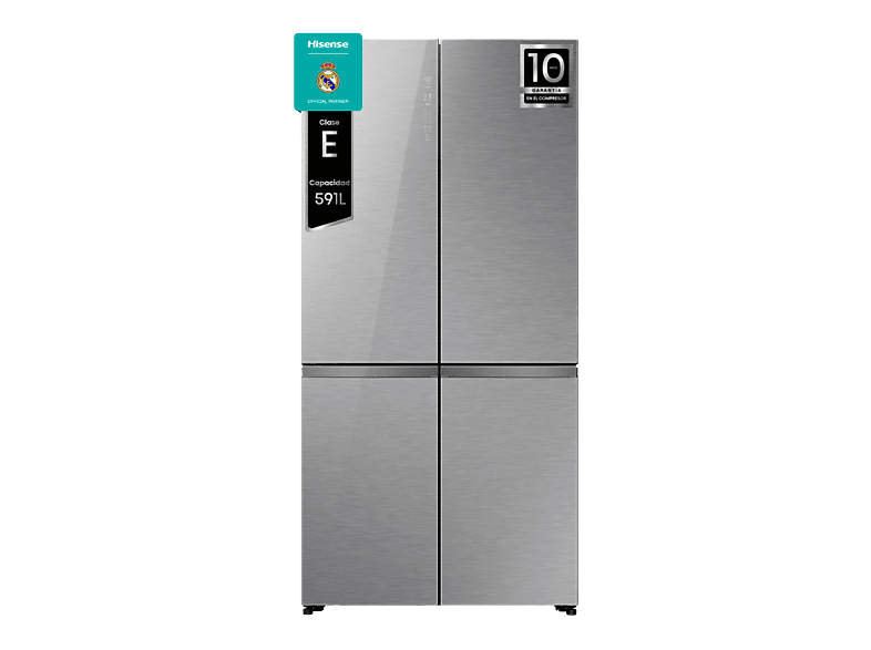 Frigorífico americano - Hisense RQ5P605NSVE, No Frost, 190 cm, 591 L, Kitchen Fit, Cajón de vacío, Cristal Inox - Image 1