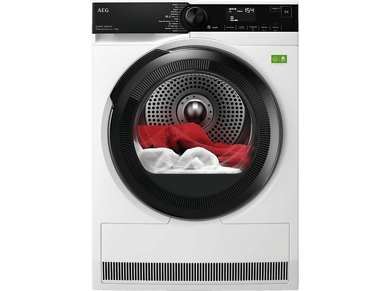 Secadora bomba de calor - AEG TR839T4PB, 9 Kg, 12 programas, Función Anti-arrugas, Motor inverter, Blanco - Image 1