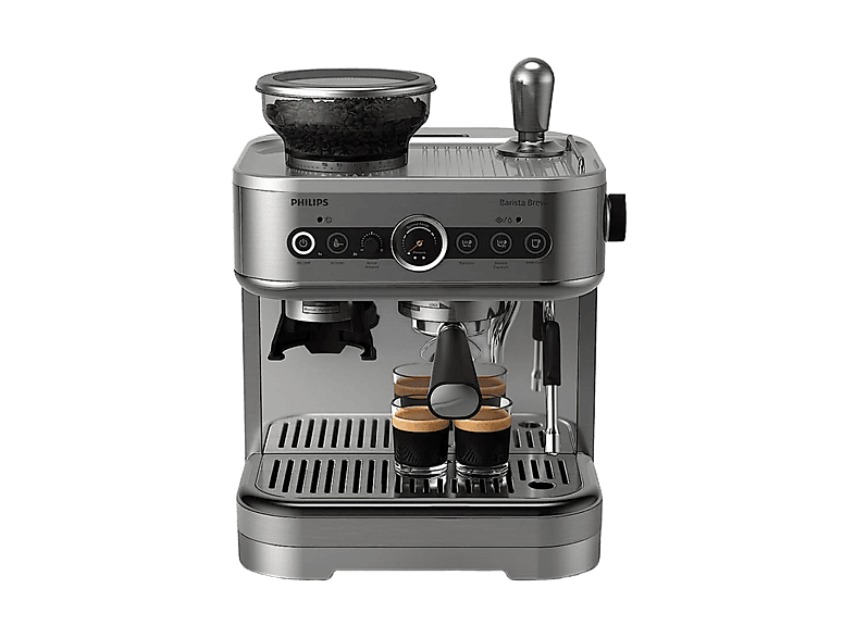 Cafetera express - Philips Barista Brew PSA3228/01, Molinillo integrado, Prensador calibrado premium, doble container de café, Capacidad 2,3l, 15 bar. - Image 1