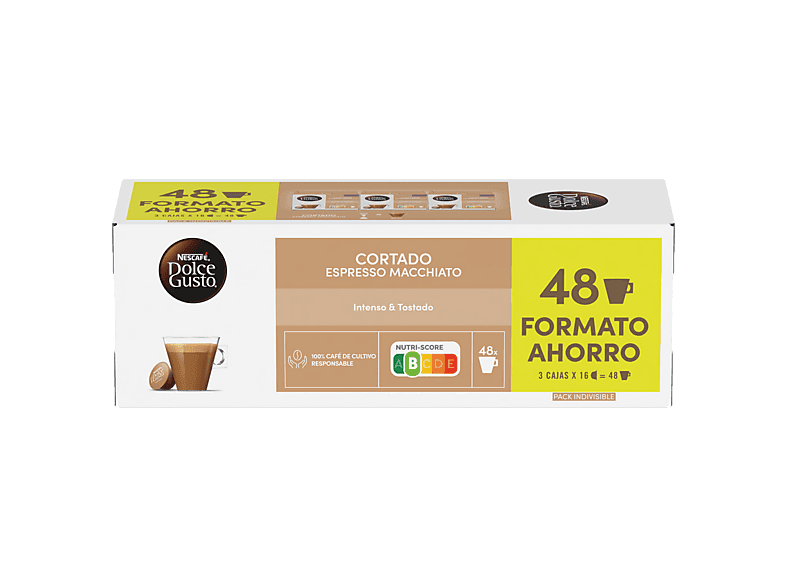 Cápsulas monodosis - Nescafé Dolce Gusto Tripack cortado, Espresso Macchiatto, Variedad robusta y arábica, - Image 1