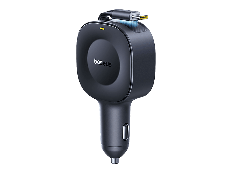 Cargador coche - Baseus VR2 PrimeTrip, Universal, 30W, Puerto Tipo-C, Con cable retráctil Tipo-C, Rotación multiángulo, Negro Cosmic - Image 1