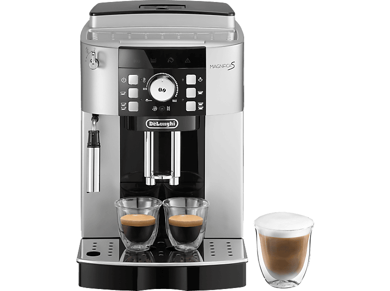 DELONGHI Magnifica S ECAM21.116.SB - 5 Kaffeespezialitäten, kompakt, elegantes Design, Direktwahltasten, leichte Bedienung, Kaffeevollautomat Silber - Image 1