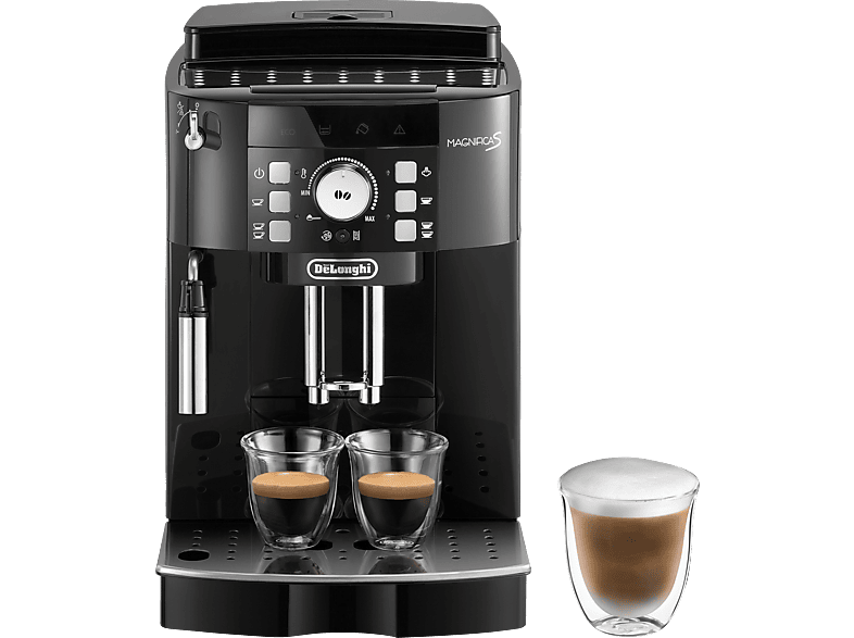 DELONGHI Magnifica S ECAM21.116.B - 5 Kaffeespezialitäten, kompakt, elegantes Design, Direktwahltasten, leichte Bedienung, Kaffeevollautomat Schwarz - Image 1