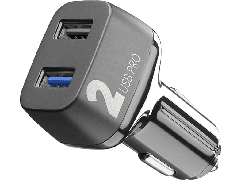 Cargador USB para coche - CellularLine CBRUSB2QC36WK, 2 USB, 18 W + 18 W, Universal, Negro - Image 1