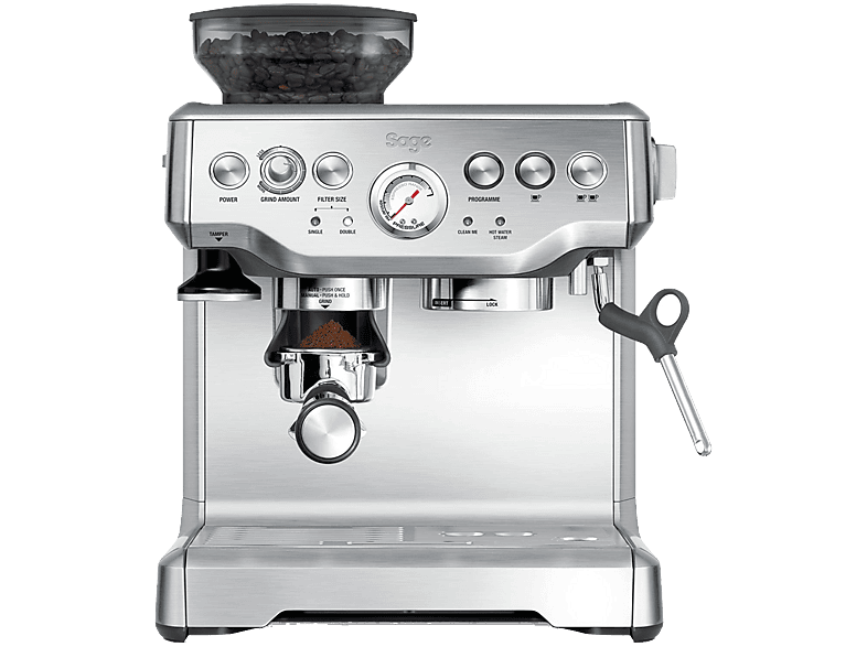 Cafetera superautomática - Sage SES875BSS2EEU1A Barista, 15 bar, 1850 W, 2 tazas, Sistema ThermoJet, Inox - Image 1