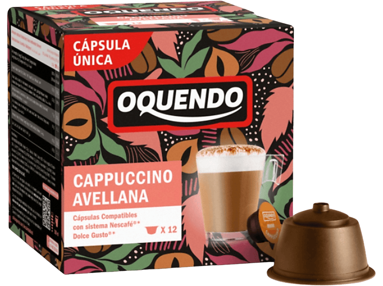 Cápsulas monodosis - Oquendo Cappuccino Avellana, 12 Cápsulas, Con sabor a avellana - Image 1