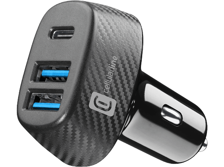 Cargador coche - CellularLine CBRUSB3PD44WK, 3 Puertos USB, Negro - Image 1