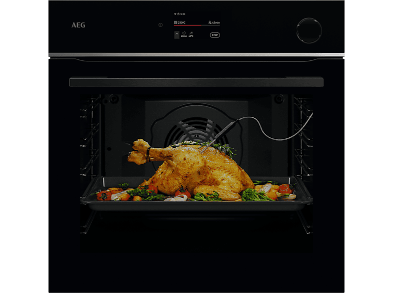 Horno a vapor - AEG Serie 7000 TR7PB73FSB, display color, WiFi, sonda térmica, Integrado + Libre instalación, 72 l, 596 mm, Negro - Image 1