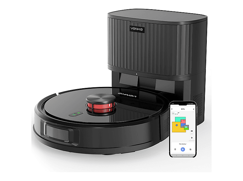 Aspiradora robot - VONKO S6PRO, 6000 Pa de potente succión, 50 W, Depósito 2,5 l, Autonomía 180 min, naranja - Image 1