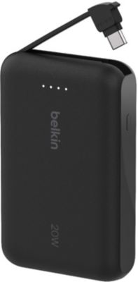Batterie externe BELKIN 10000 mAh avec cable USB-C intégre noir - Image 1