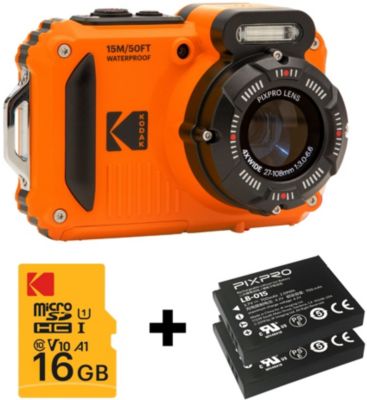 Appareil photo Compact KODAK WPZ2 Orange + 1 Batterie + Carte 16 Go - Image 1