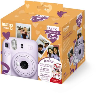 Appareil photo Instantané FUJIFILM Intax Mini 12 Lilas Pack iconique Love - Image 1