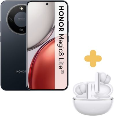 Smartphone HONOR Pack Magic8 Lite Noir 256Go+Earbuds X8i - Image 1