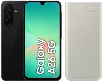 Smartphone SAMSUNG Pack A26 Noir 128Go + Powerbank - Image 1