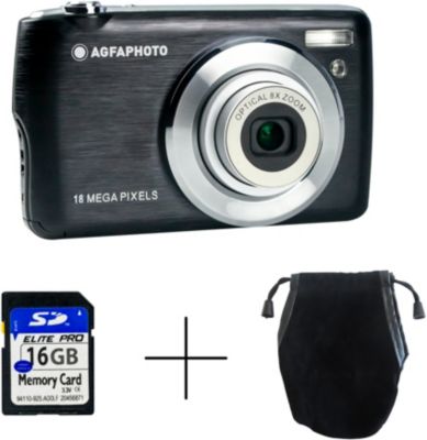 Appareil photo Compact AGFAPHOTO DC8200 Noir Pack Etui + Carte SD 16GB - Image 1