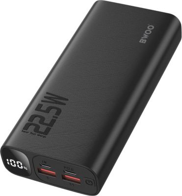 Batterie externe BWOO 20000mAh 22.5W avec USB-C + 2 USB Noir - Image 1