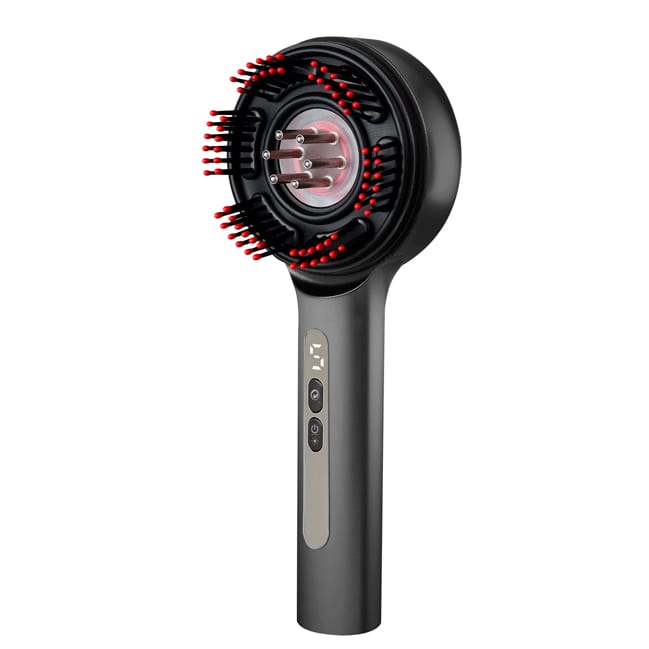 Brosse massante électrique LED rechargeable avec réservoir pour soin capillaire - Image 1
