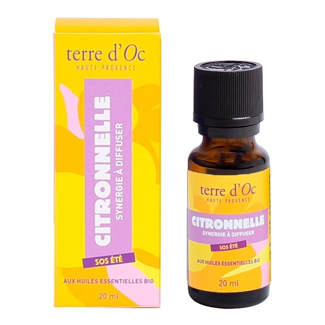 Synergie à diffuser citronnelle aux huiles essentielles bio SOS été terre d'Oc - Image 1