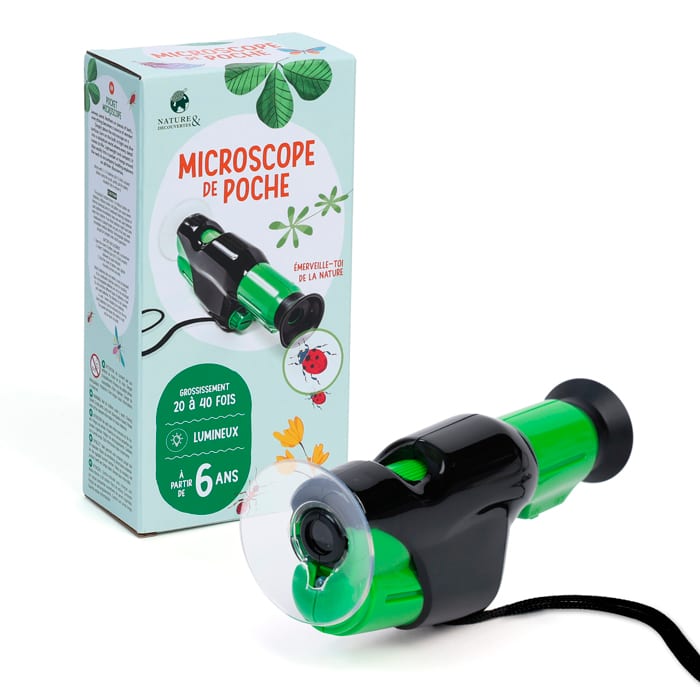 Microscope de poche lumineux grossissement 40X pour enfants - Image 1