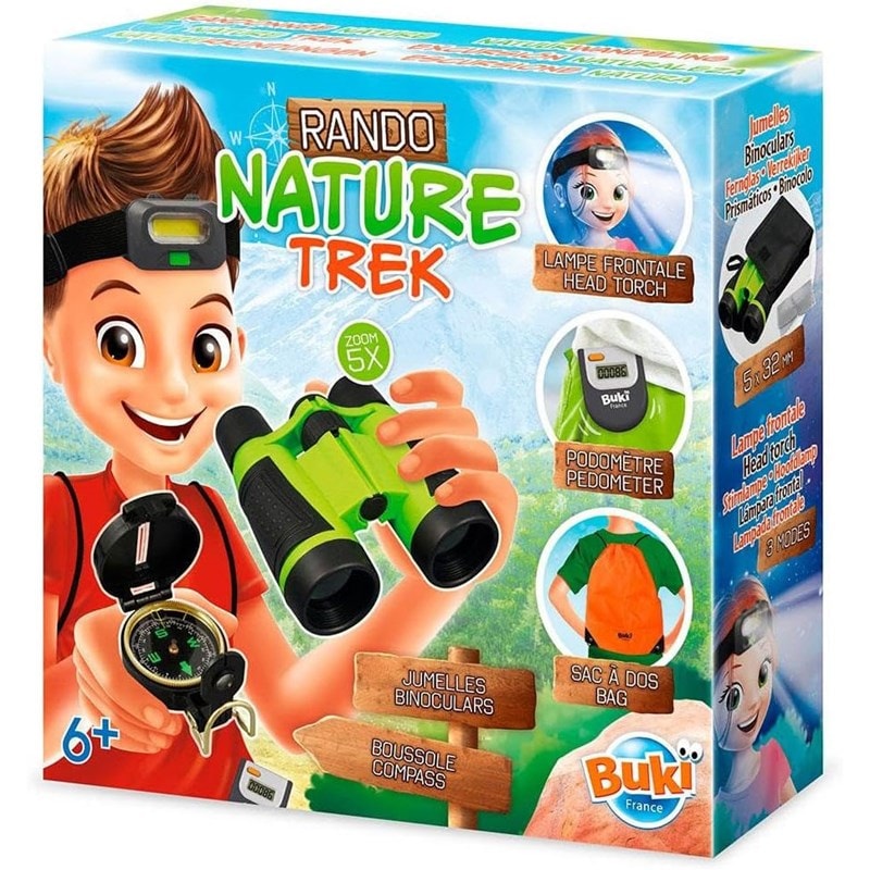 Kit explorateur nature pour enfant jumelles boussole lampe frontale podomètre - Image 1