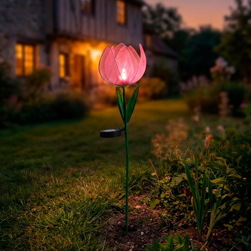 Décoration lumineuse de jardin tulipe solaire - Image 1