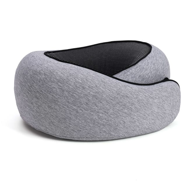 Coussin de voyage cervical ergonomique mousse mémoire de forme gris - Image 1