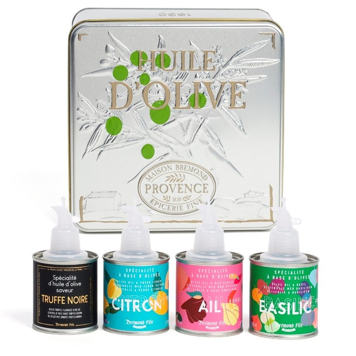Coffret 4 huiles d'olive extra vierges aromatisées Maison Brémond Provence - Image 1