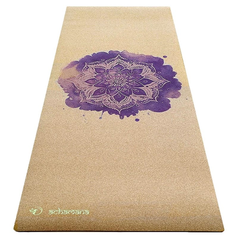 Tapis yoga 6mm liège rose de mandala - Image 1