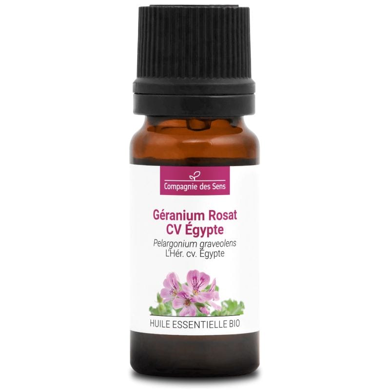 Géranium rosat cv egypte - huile essentielle bio - 10ml, garantie chromacert® - - Image 1