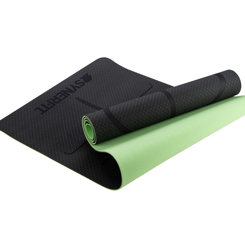 Tapis de yoga colorie vert - Image 1