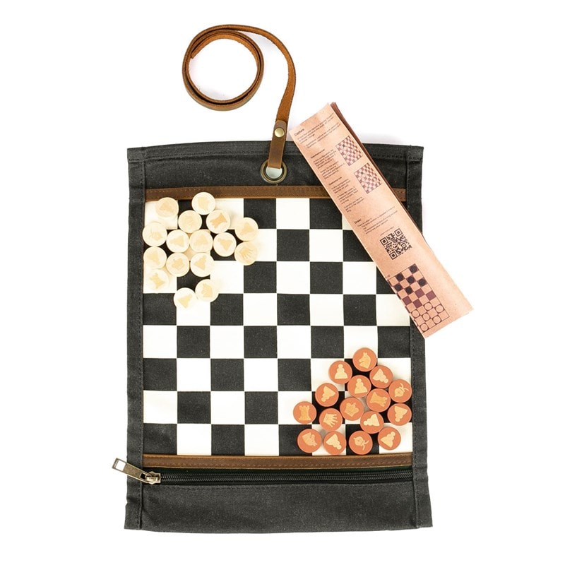 Jeu d'échec & dames de voyage noir - Image 1
