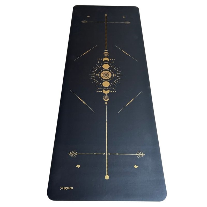 Tapis de yoga antidérapant star totem noir or - Image 1