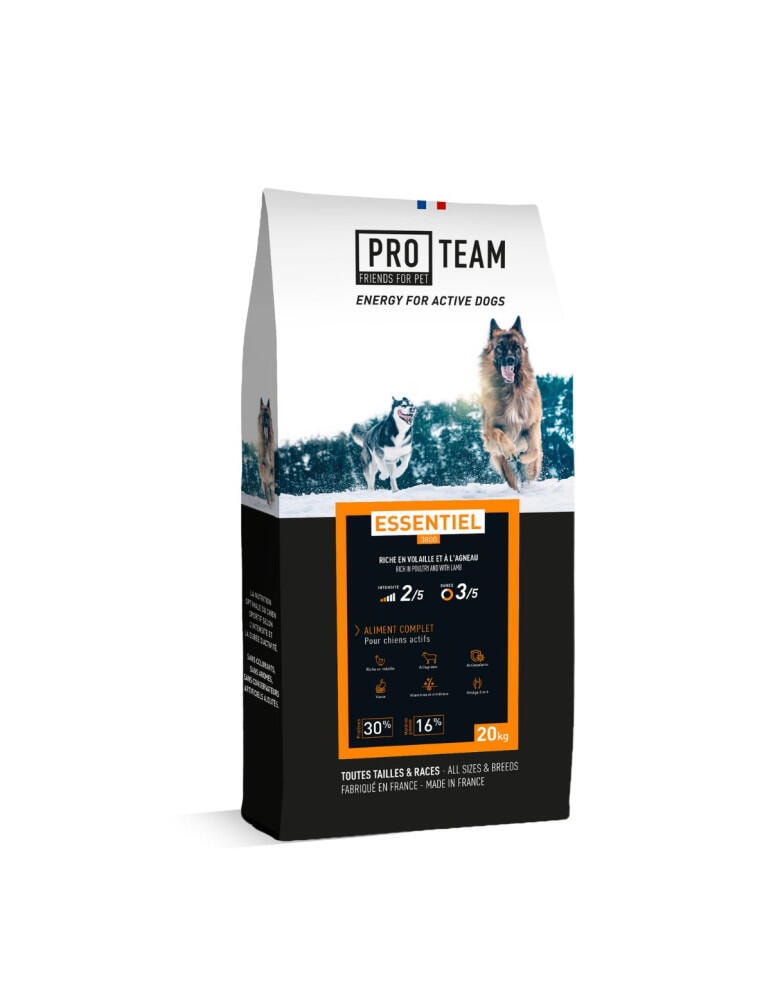 Croquettes chien adulte sportif poulet, agneau, poisson- Pro Team Essentiel 3800 - Image 1