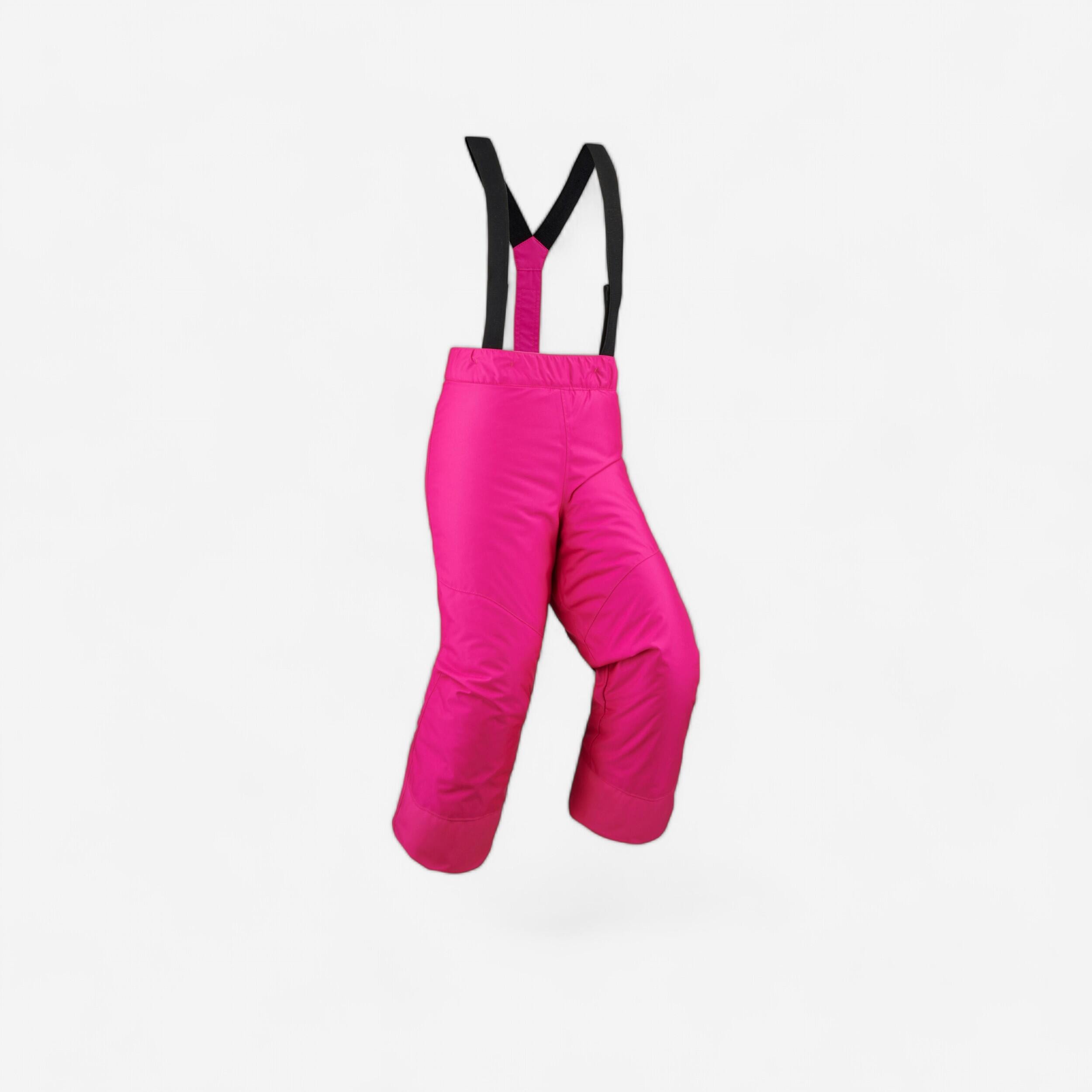 PANTALON DE SKI ENFANT CHAUD ET IMPERMABLE 100 ROSE - Image 1