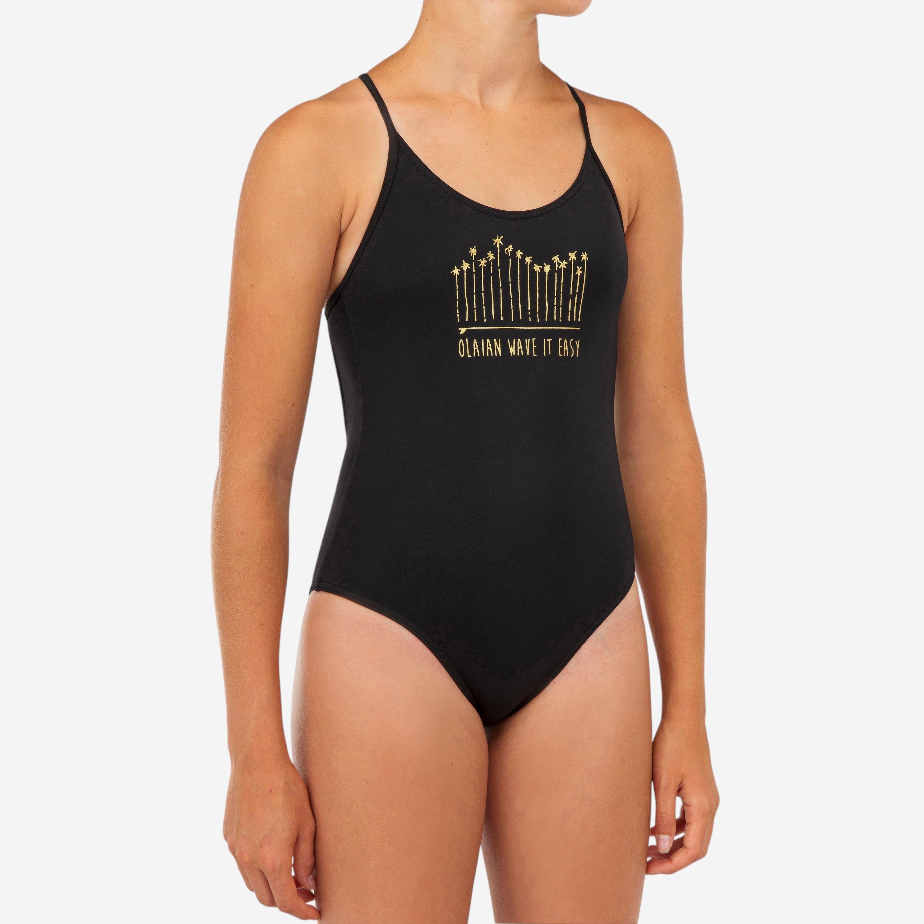 Maillot de bain 1 piece fille 100 noir - Image 1