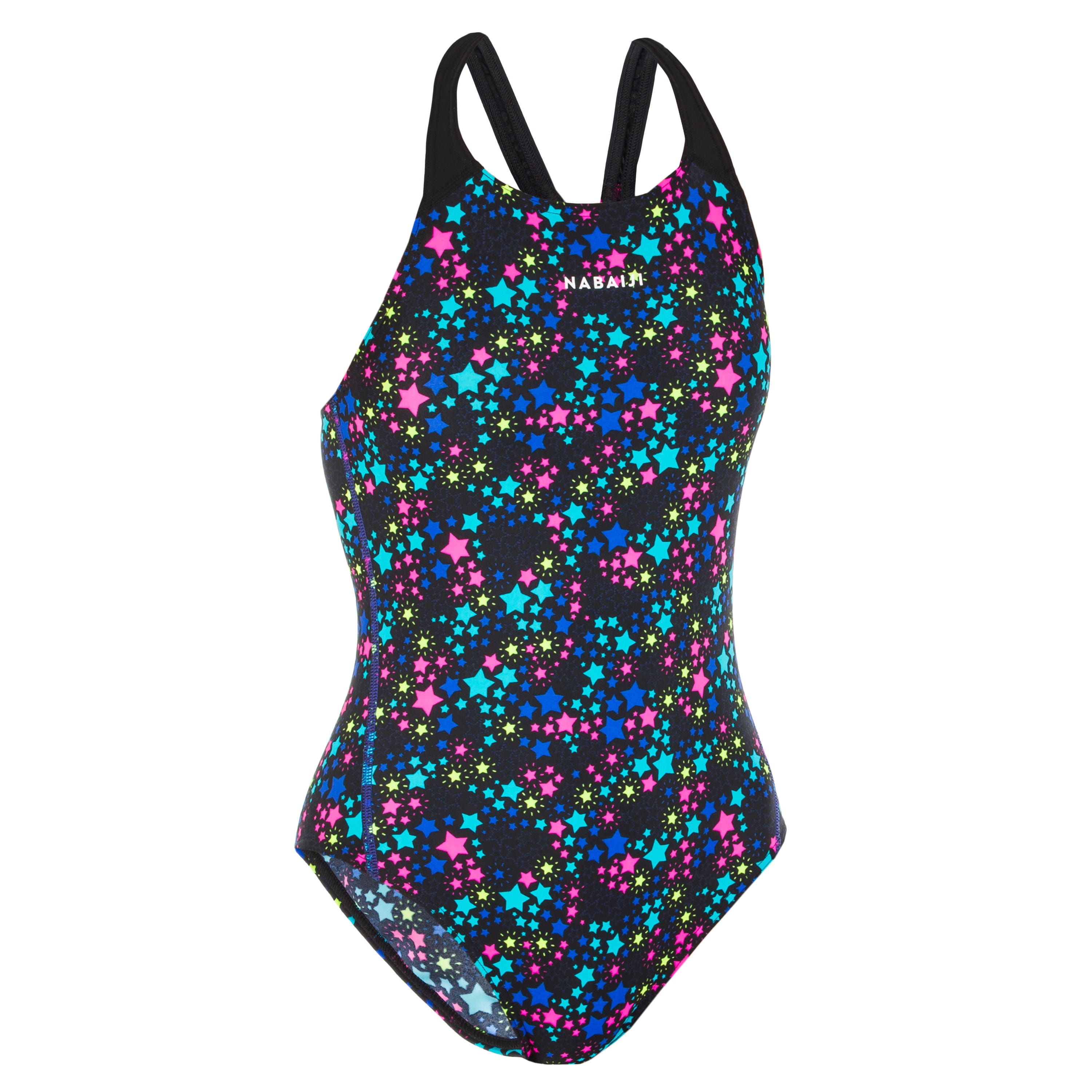Maillot de bain de natation une pièce fille Kamyleon Star noir jaune - Image 1